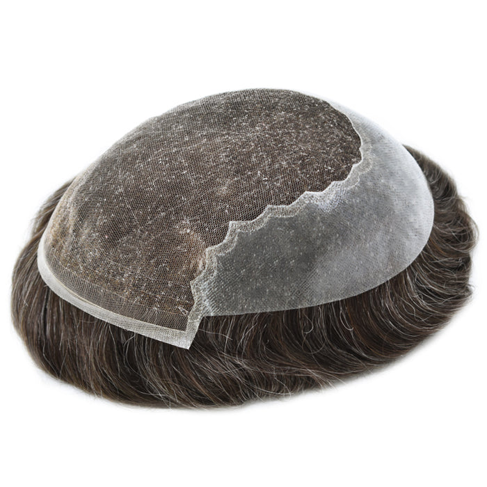 LYRICAL TOUPEE US Stock French Lace With PU Hair System For Men Natural Hairline Bleached  Knots Toupee for Men