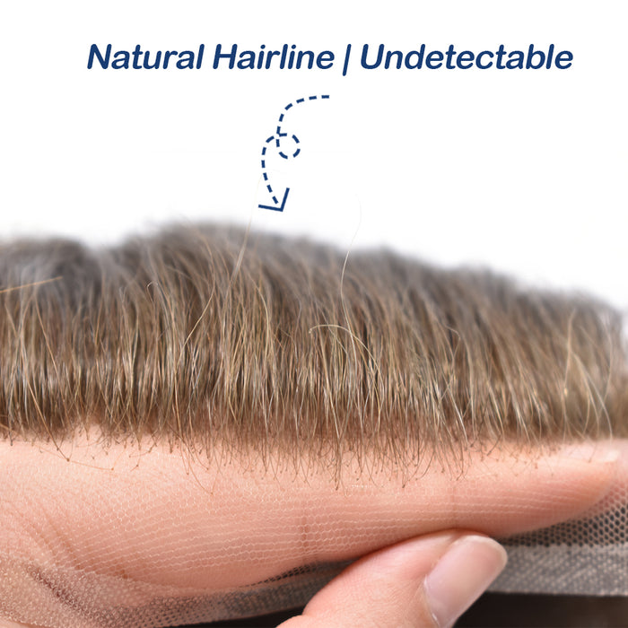LYRICAL TOUPEE US Stock French Lace Front Mens Toupee Breathable Human Hairpiece For Men Hair Systems