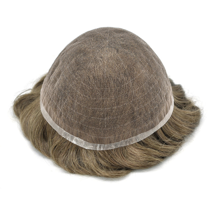 LYRICAL TOUPEE US Stock Full French Lace Toupee for Men Hair System Bleached Knots Natural Hairline Mens Hair Piece