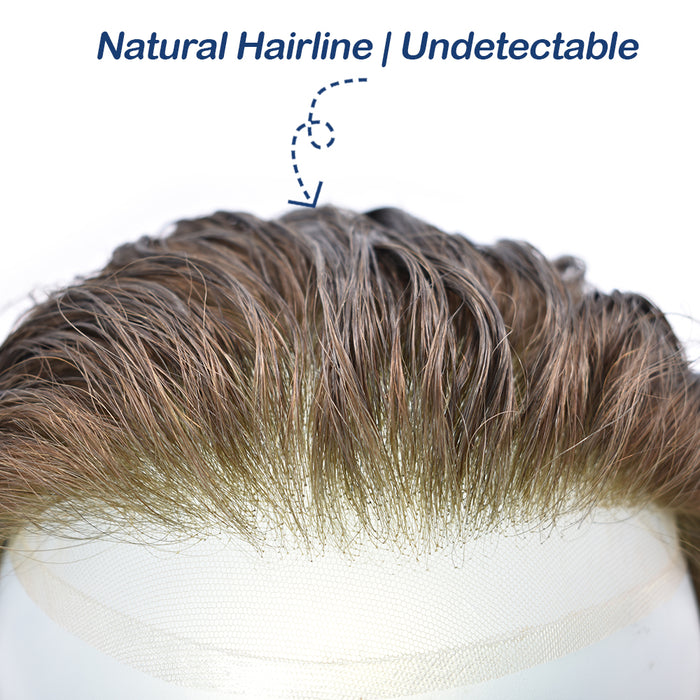 LYRICAL TOUPEE US Stock French Lace Front Mens Toupee Breathable Human Hairpiece For Men Hair Systems