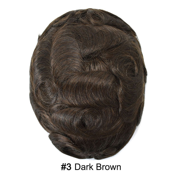 LYRICAL HAIR US Stock French Lace With PU Hair System For Men Natural Hairline Bleached  Knots Toupee for Men
