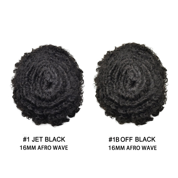LYRICAL TOUPEE US STOCK Afro Curly French Lace Front Hairpiece for Black Men Weave Hair Unit