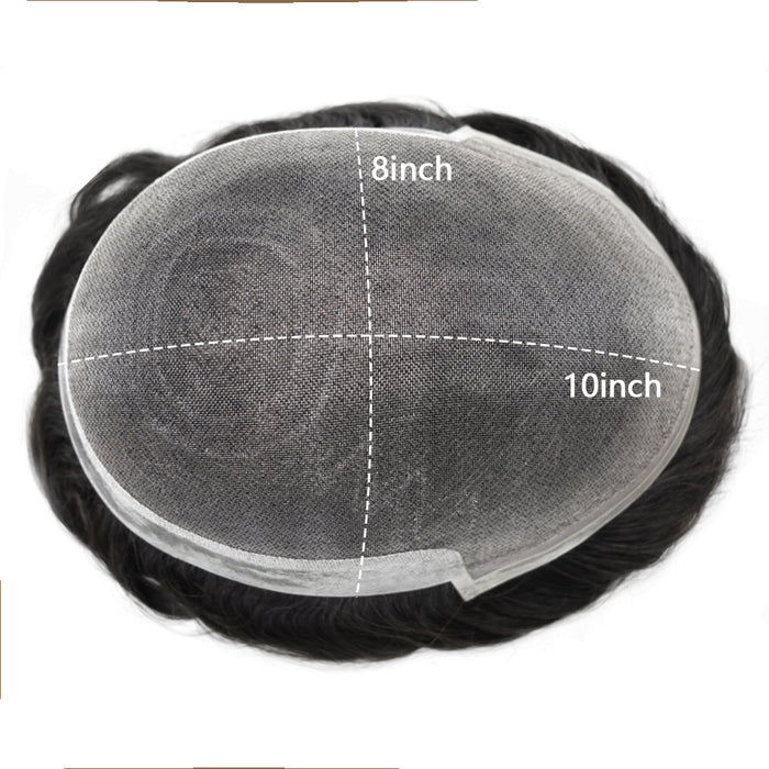 LYRICAL TOUPEE US Stock Hair System For Men Soft Welded Lace Base Front Human Hairpiece Bleached Knot Natural Hairline Hair System
