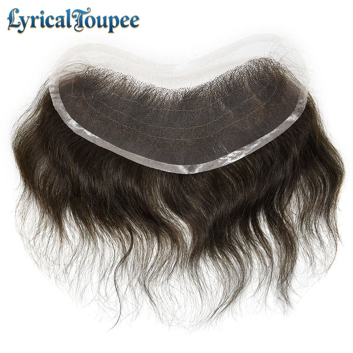 LYRICAL TOUPEE US Stock Swiss Lace Frontal 18CM x 4CM High Quality Frontal Indian Remy Human Hair for Receding Hairline Front Hair System
