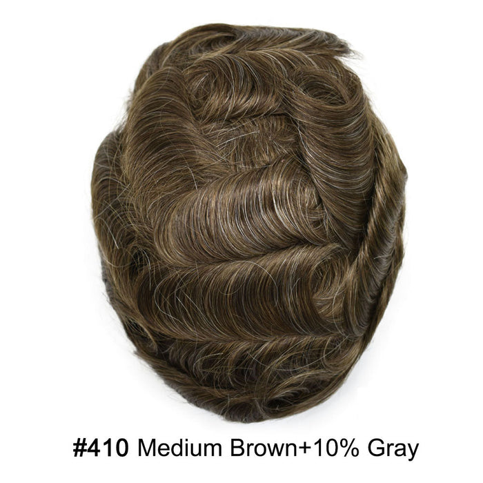 LYRICAL HAIR US Stock French Lace With PU Hair System For Men Natural Hairline Bleached  Knots Toupee for Men