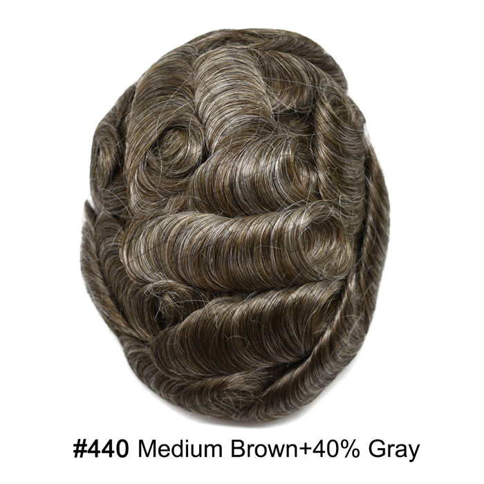 LYRICAL TOUPEE US Stock Full French Lace Toupee for Men Hair System Bleached Knots Natural Hairline Mens Hair Piece