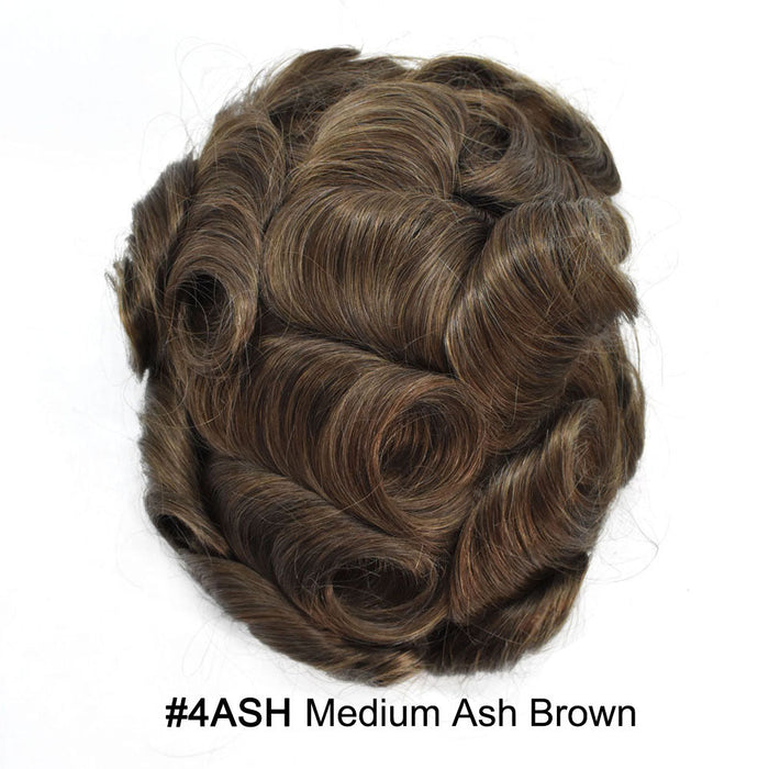 LYRICAL HAIR US Stock French Lace With PU Hair System For Men Natural Hairline Bleached  Knots Toupee for Men