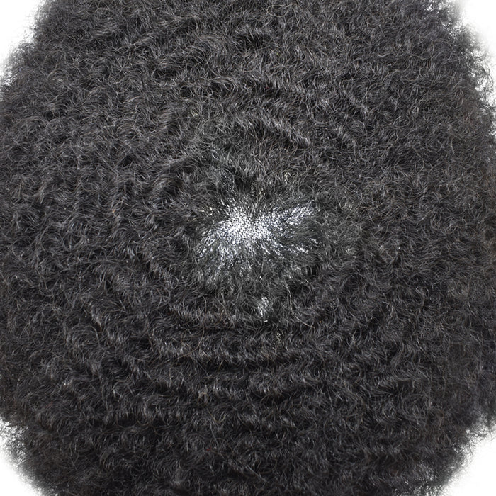 LYRICAL TOUPEE US STOCK Afro Toupee For Black Men Fine Monofilament Men Wave Hair Unit Poly Coated Kinky Curly Hairpiece