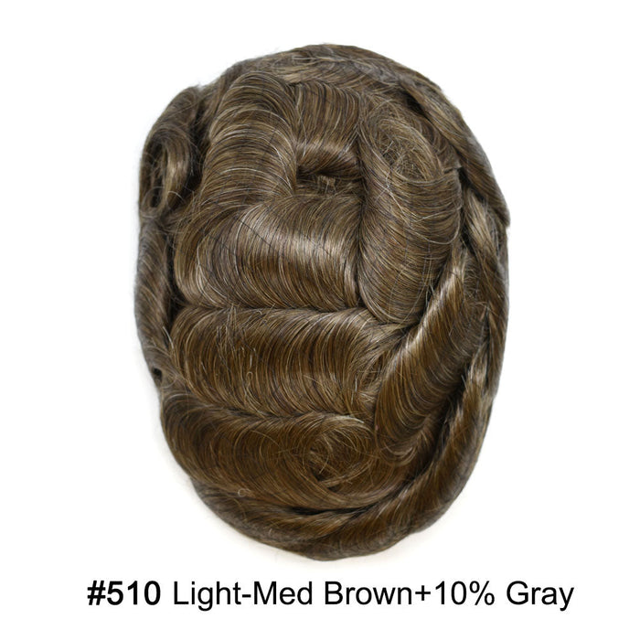 LYRICAL HAIR US STOCK Fine Mono Mens Hair Pieces French Lace Front Men Toupee Poly Skin Hair Replacement System for Men