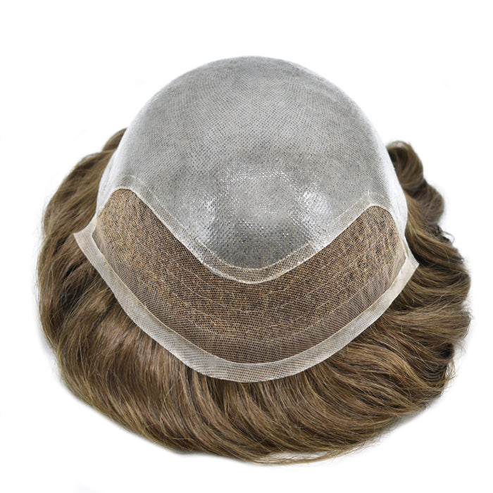 LYRICAL TOUPEE US Stock Mens Toupee French Lace Front Hair System for Men 0.06mm Poly Thin Skin V-looped Mens Hairpieces