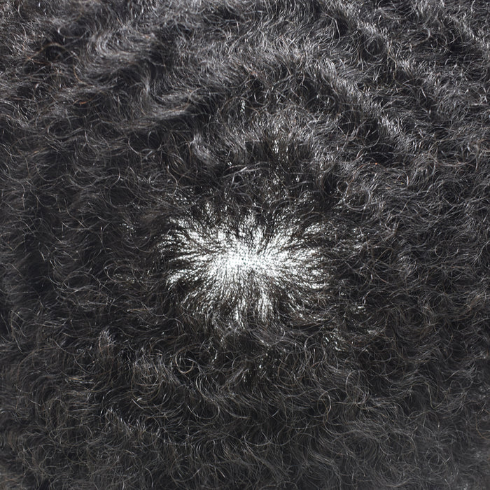 LYRICAL TOUPEE Afro Men Hair System French Lace PU Skin Curly Mens Toupee for African American Mens Hair Piece