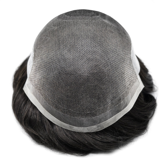 LYRICAL TOUPEE US Stock Hair System For Men Soft Welded Lace Base Front Human Hairpiece Bleached Knot Natural Hairline Hair System