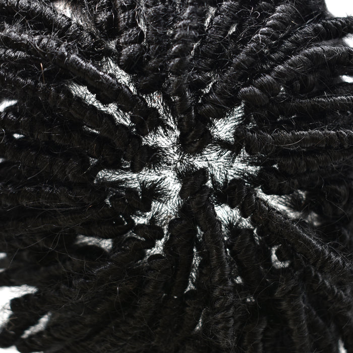 LYRICAL TOUPEE Afro Curl Toupee For Black Men Crochet Braid African American Afro Wavy Men Toupee Hairpieces Full Poly Thin Skin Mens Hair System