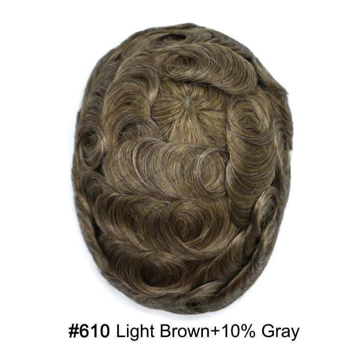 LYRICAL HAIR US Stock US Stock 0.08mm Thickness Durable&Natural Thin Skin Hair System For Men V-Looped Knots Mens Hairpieces Natural Hairline  Toupee for Men