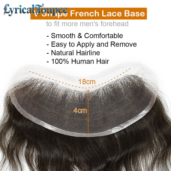 LYRICAL TOUPEE US Stock Swiss Lace Frontal 18CM x 4CM High Quality Frontal Indian Remy Human Hair for Receding Hairline Front Hair System