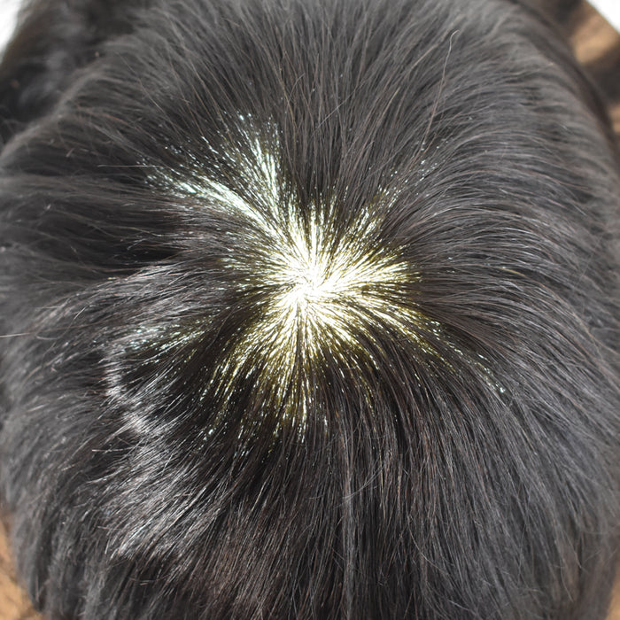LYRICAL TOUPEE US Stock Toupee for Mens Full PU Injected Human Hairpiece for Men Durable Mens Hair System