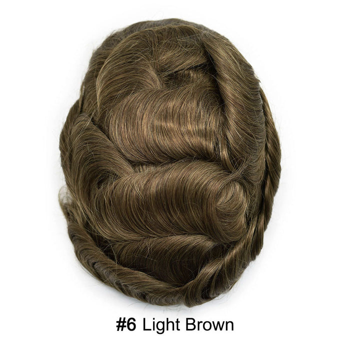LYRICAL HAIR US Stock French Lace With PU Hair System For Men Natural Hairline Bleached  Knots Toupee for Men