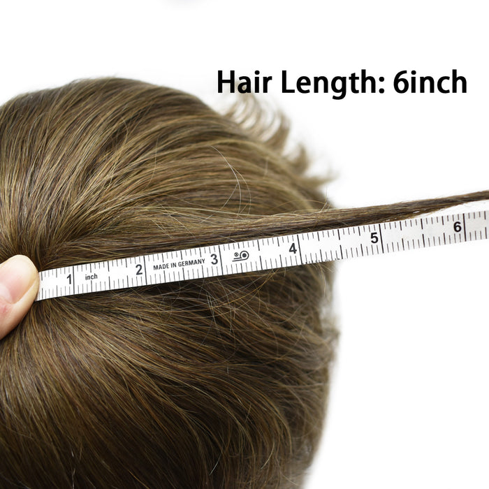 LYRICAL TOUPEE US Stock Mens Toupee 0.04mm Ultra Thin Skin Hair System for Men V-Looped Knots Natural Hairline Mens Hairpieces