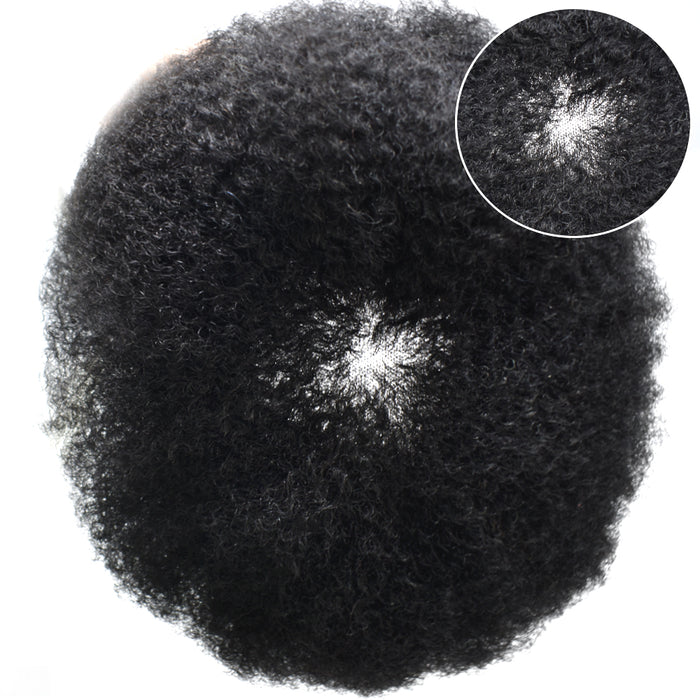 LYRICAL TOUPEE Welded Mono Lace Afro Curly Toupee For Black Men Invisible Full Swiss Super Welded Lace Hair Units for African American Curly Mens Toupee Hairpieces