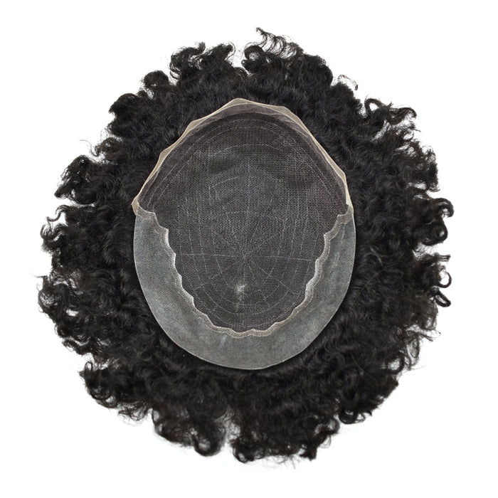 LYRICAL TOUPEE US STOCK Afro Curly French Lace Front Hairpiece for Black Men Weave Hair Unit