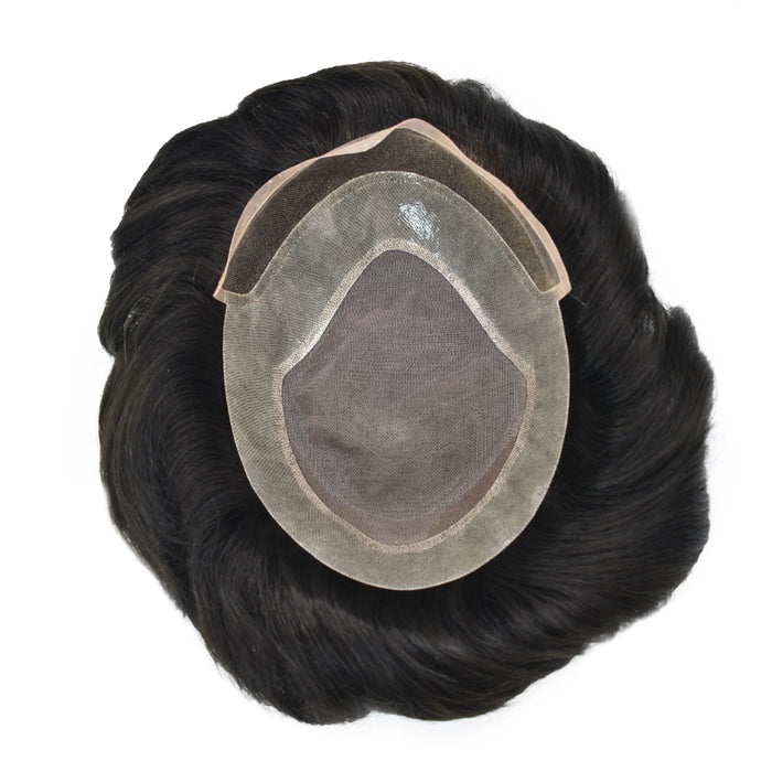 LYRICAL TOUPEE US Stock Mens Toupee Hair Pieces Durable Silk Fine Monofilament Hair Systems For Men