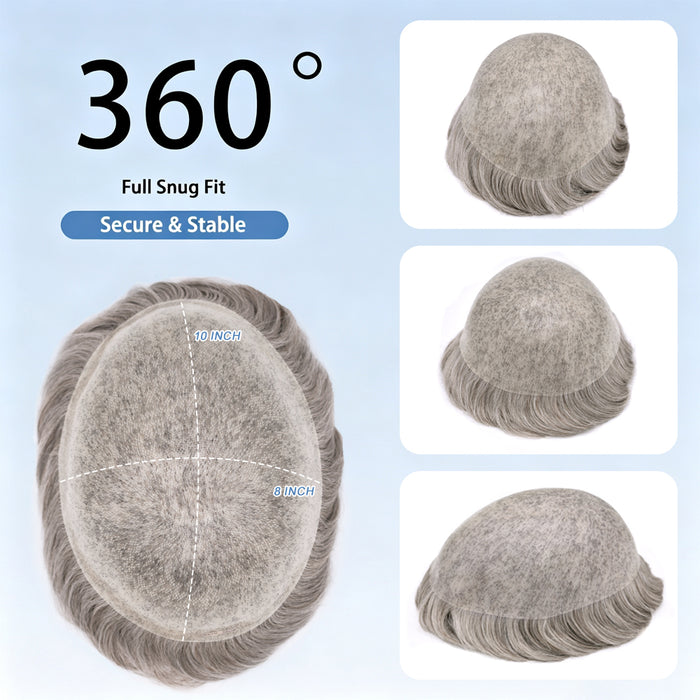 LYRICAL TOUPEE US Stock 0.10mm Thickness Durable Skin Hair System for Men 100% Hand Tied Woven Toupee for Men