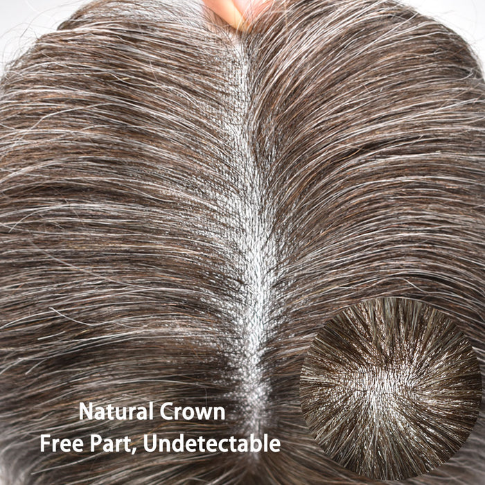 LYRICAL TOUPEE Mens Toupee 0.06mm Ultra Thin Skin Hair Replacement System for Men V-Looped Knots Mens Hairpieces Natural Hairline Toupee for Men