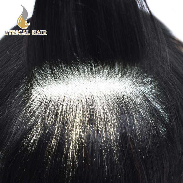LYRICAL HAIR US Stock French Lace Front Mens Toupee Breathable Human Hairpiece