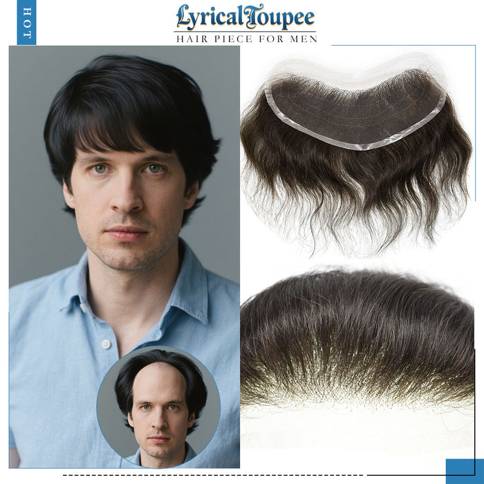 LYRICAL TOUPEE US Stock Swiss Lace Frontal 18CM x 4CM High Quality Frontal Indian Remy Human Hair for Receding Hairline Front Hair System