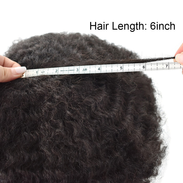 LYRICAL TOUPEE US Stock Afro Curly Toupee For Black Men Full French Lace Hair Units Mens Hairpieces