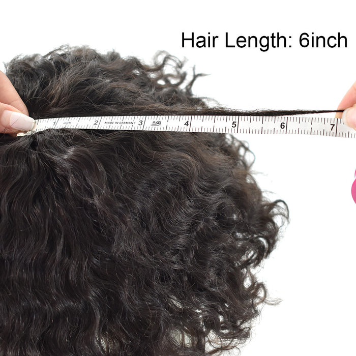 LYRICAL TOUPEE US STOCK Afro Curly French Lace Front Hairpiece for Black Men Weave Hair Unit