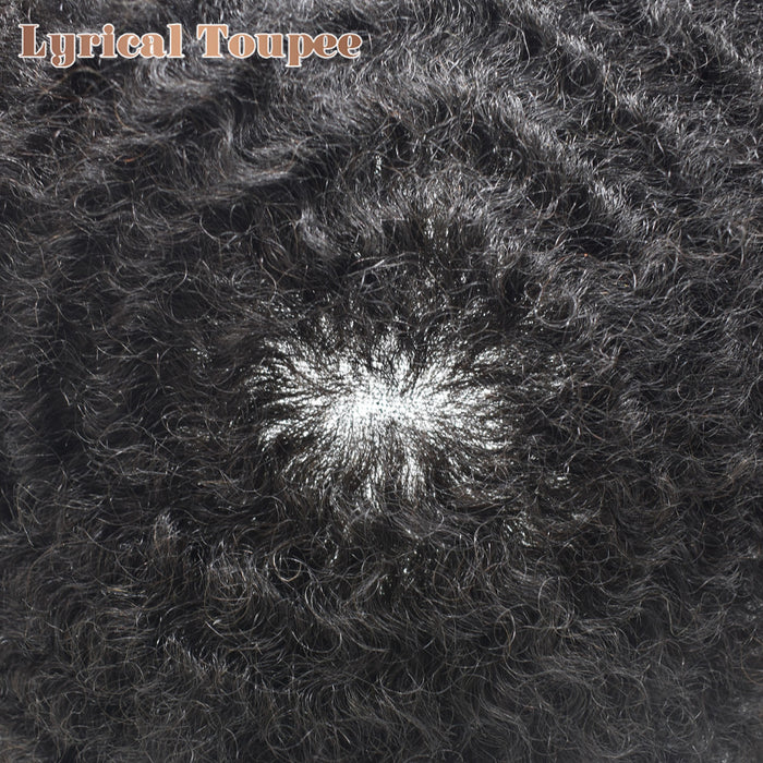 LYRICAL TOUPEE US Stock Afro Curly Toupee For Black Men Full French Lace Hair Units Mens Hairpieces
