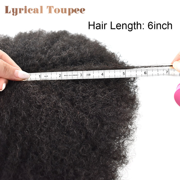LYRICAL TOUPEE US Stock Afro Curly Toupee For Black Men Full French Lace Hair Units Mens Hairpieces