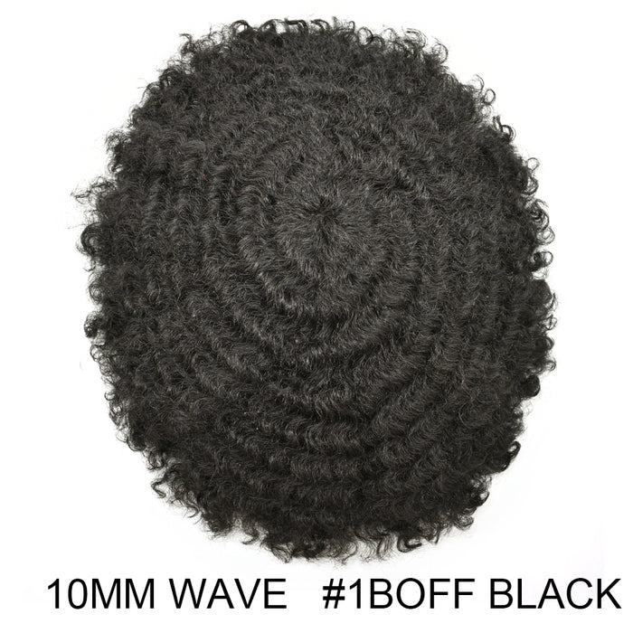 LYRICAL TOUPEE US STOCK Afro Curly French Lace Front Hairpiece for Black Men Weave Hair Unit