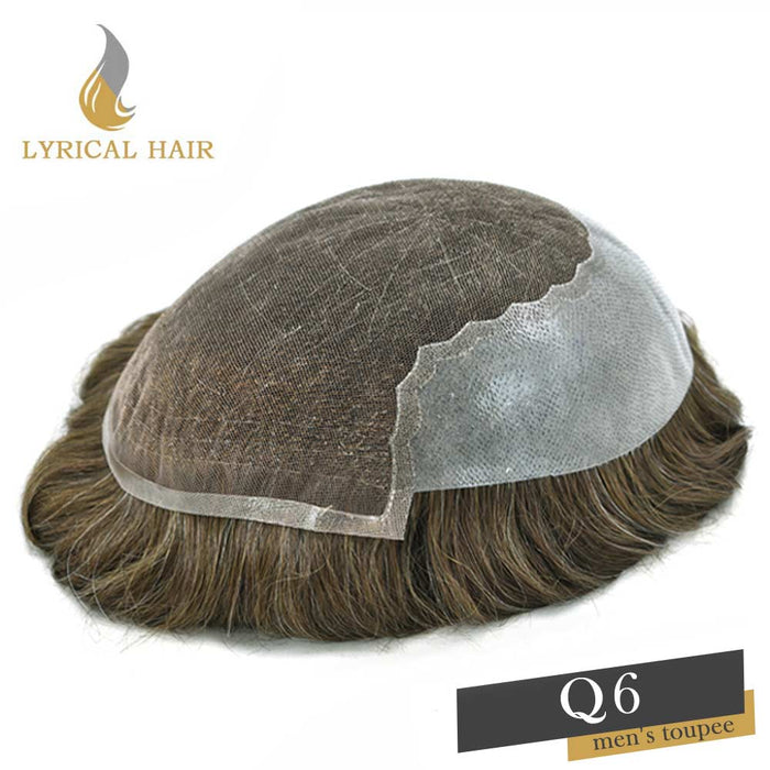 LYRICAL HAIR US Stock French Lace With PU Hair System For Men Natural Hairline Bleached  Knots Toupee for Men