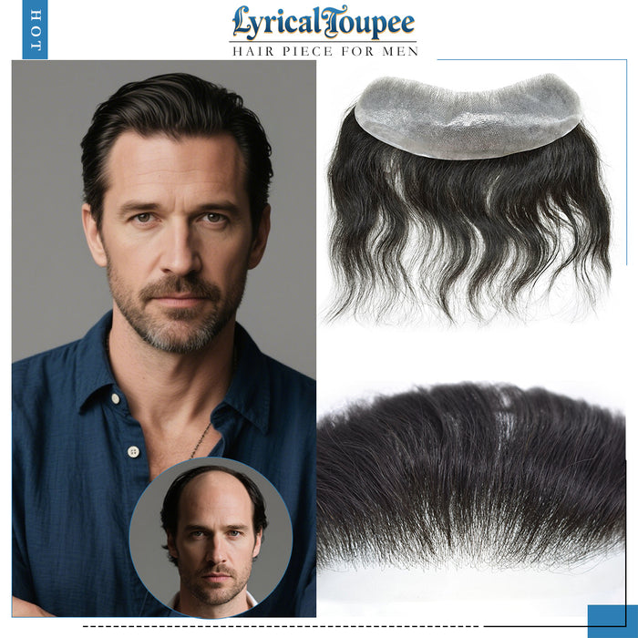 LYRICAL TOUPEE US Stock Men Frontal Hair System V-Looped PU Toupee for Men Natural Hairline Mens Toupee