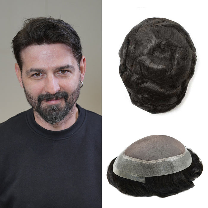 LYRICAL TOUPEE US Stock Hair System For Men Fine Monofilament With PU Hairpieces For Men