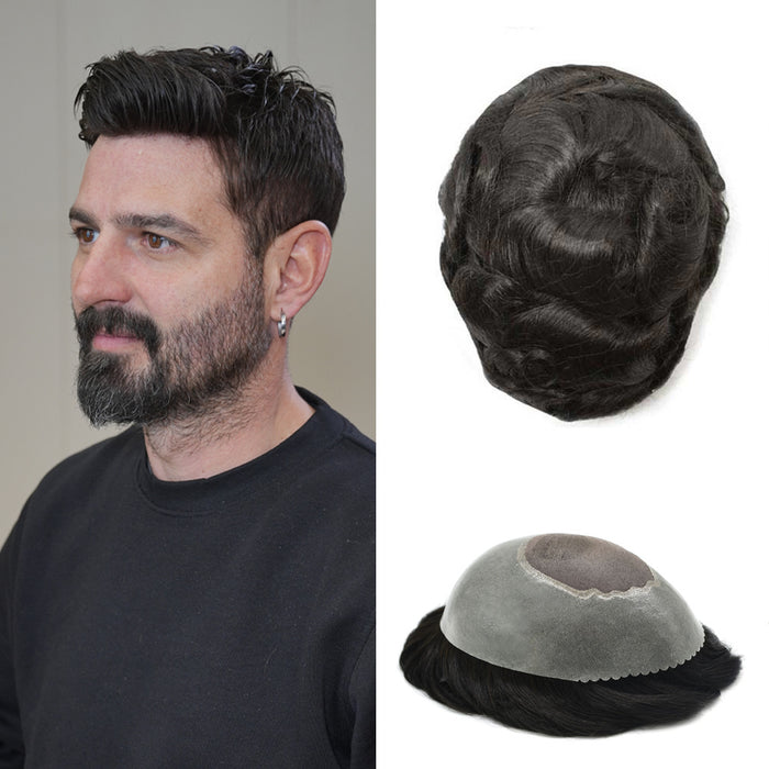 LYRICAL TOUPEE US STOCK Hair System For Men Monofilament With 2inch PU Mens Hairpieces