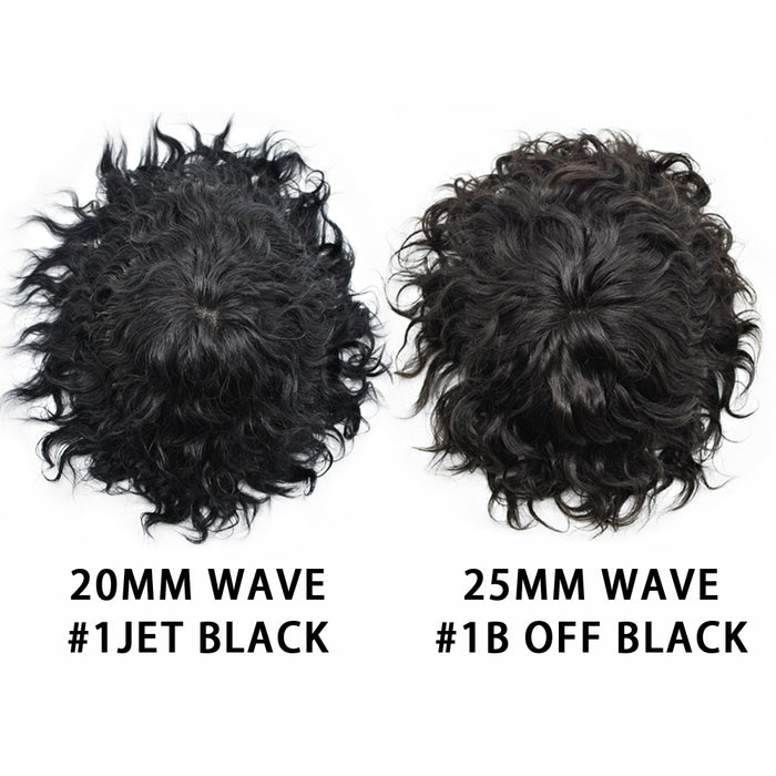 LYRICAL TOUPEE US STOCK Afro Toupee For Black Men Fine Monofilament Men Wave Hair Unit Poly Coated Kinky Curly Hairpiece