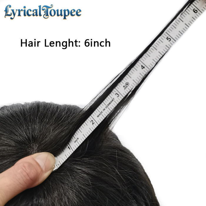 LYRICAL TOUPEE US Stock Fine Mono Hair System for Men PU Coated Perimeter 1/4ft Welded Mono Lace Front Mens Hairpieces
