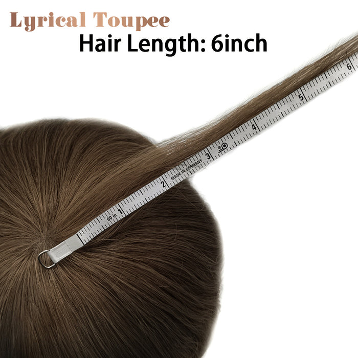 LYRICAL TOUPEE US Stock 0.08mm Thickness Natural& Durable Thin Skin Hair System For Men V-Looped Knots Mens Hairpieces Natural Hairline  Toupee for Men