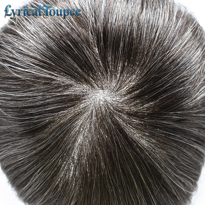 LYRICAL TOUPEE US Stock French Lace With PU Hair System For Men Natural Hairline Bleached  Knots Toupee for Men