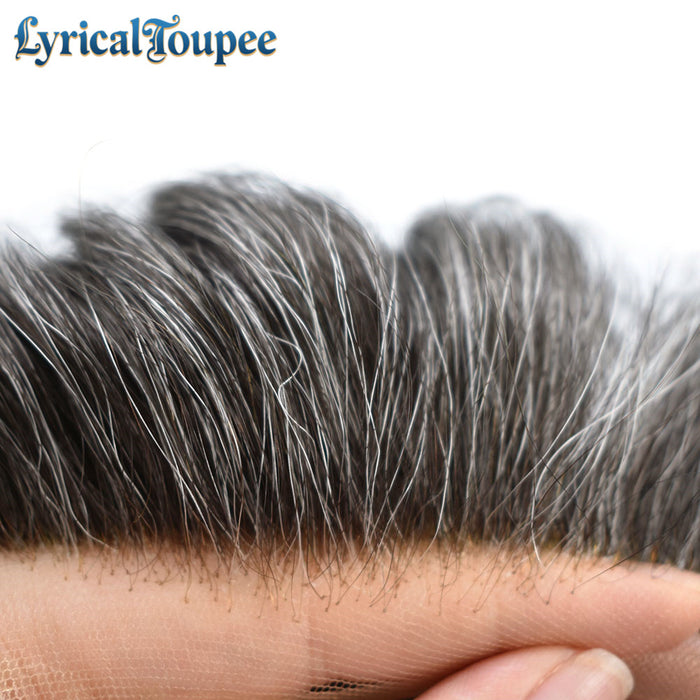 LYRICAL TOUPEE US Stock French Lace With PU Hair System For Men Natural Hairline Bleached  Knots Toupee for Men