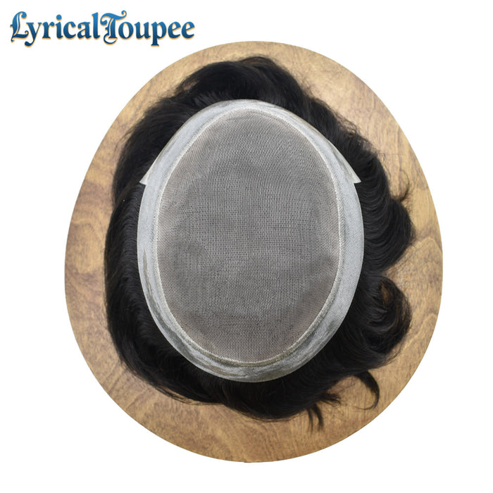 LYRICAL TOUPEE US Stock Hair System For Men Fine Monofilament With PU Hairpieces For Men