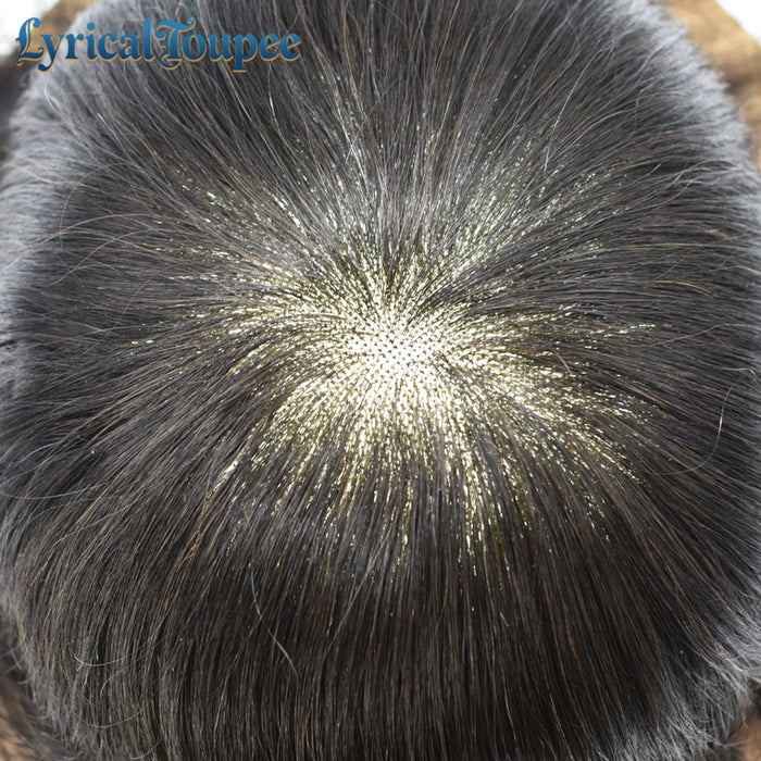 LYRICAL TOUPEE US Stock Hair System For Men Fine Monofilament With PU Hairpieces For Men