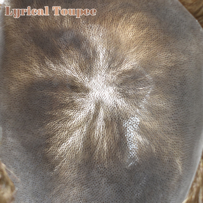 LYRICAL TOUPEE US Stock US Stock 0.10mm Thickness Durable Skin Hair System For Men 100% Hand Tied Woven Toupee for Men