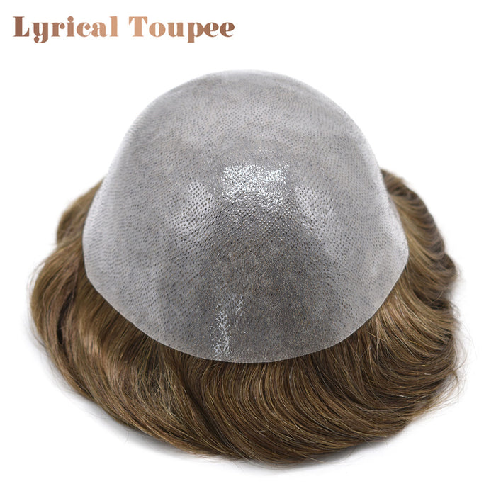 LYRICAL TOUPEE US Stock US Stock 0.10mm Thickness Durable Skin Hair System For Men 100% Hand Tied Woven Toupee for Men