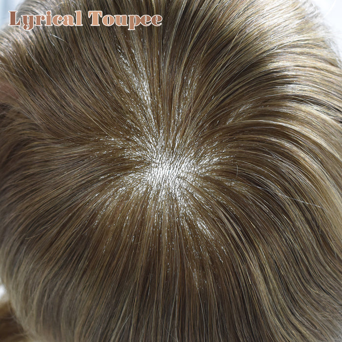 LYRICAL TOUPEE US Stock US Stock 0.10mm Thickness Durable Skin Hair System For Men 100% Hand Tied Woven Toupee for Men