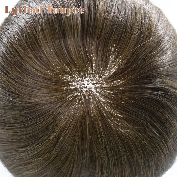 LYRICAL TOUPEE US Stock French Lace Front Mens Toupee Breathable Human Hairpiece