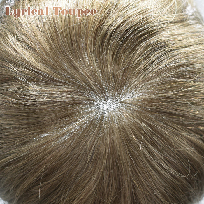 LYRICAL TOUPEE US Stock Full French Lace Toupee for Men Hair System Bleached Knots Natural Hairline Mens Hair Piece